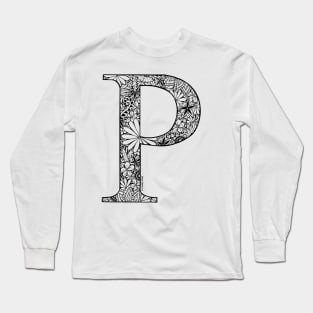 Floral letter Capital P Long Sleeve T-Shirt